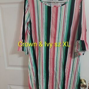 Crown & Ivy Colorful Striped Dress